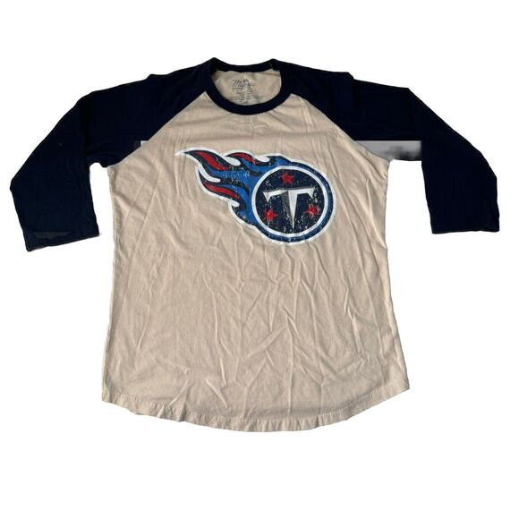 Majestic Threads Tennessee Titans Raglan 3/4 Sleeve Tee Medium - Picture 1 of 10